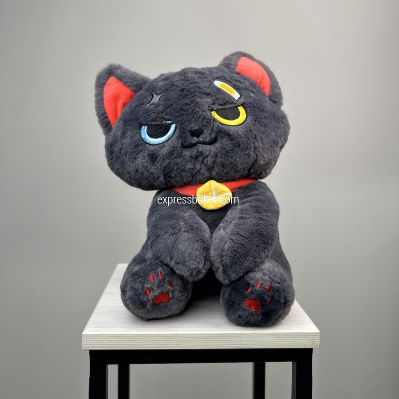 Кот сидяий Бэд, серый, 30см